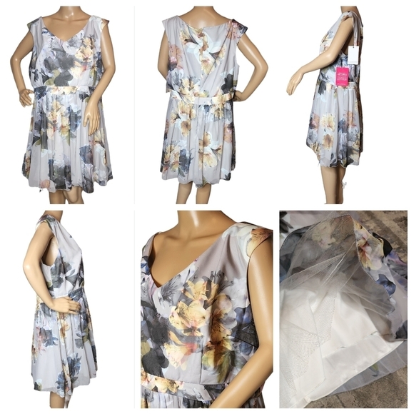 NWT little mistress fit and flare floral dress - Picture 1 of 16